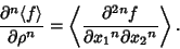 \begin{displaymath}
{\partial^n\langle f\rangle\over\partial\rho^n} = \left\lang...
...ial^{2n}f\over \partial{x_1}^n\partial{x_2}^n}\right\rangle{}.
\end{displaymath}