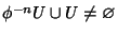 $\phi^{-n}U\cup U\not=\emptyset$