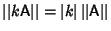 $\vert\vert k{\hbox{\sf A}}\vert\vert=\vert k\vert\,\vert\vert{\hbox{\sf A}}\vert\vert$