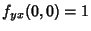 $f_{yx}(0,0)=1$