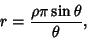 \begin{displaymath}
r = {\rho \pi\sin\theta\over \theta},
\end{displaymath}