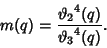 \begin{displaymath}
m(q)={{\vartheta_2}^4(q)\over{\vartheta_3}^4(q)}.
\end{displaymath}