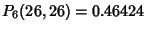 $P_6(26,26)=0.46424$