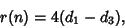 \begin{displaymath}
r(n)=4(d_1-d_3),
\end{displaymath}