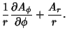 $\displaystyle {1\over r}{\partial A_\phi\over\partial\phi}+{A_r\over r}.$