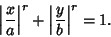 \begin{displaymath}
\left\vert{x\over a}\right\vert^r+\left\vert{y\over b}\right\vert^r=1.
\end{displaymath}