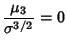 $\displaystyle {\mu_3\over\sigma^{3/2}}=0$